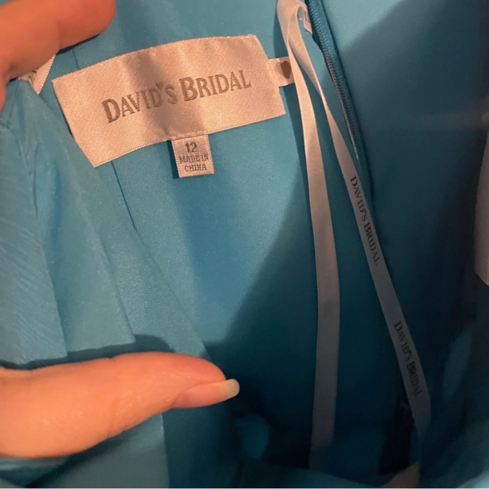 ❤️David’s Bridal Bridesmaid dress - style F14847 Size 12 NWT Malibu - Picture 4 of 10